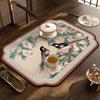 Vintage Leather Placemat PVC Absorbent Mat Insulated Table Bowl Mat Non-slip Drain Mat Kitchen Bar Water Cup Table Mat