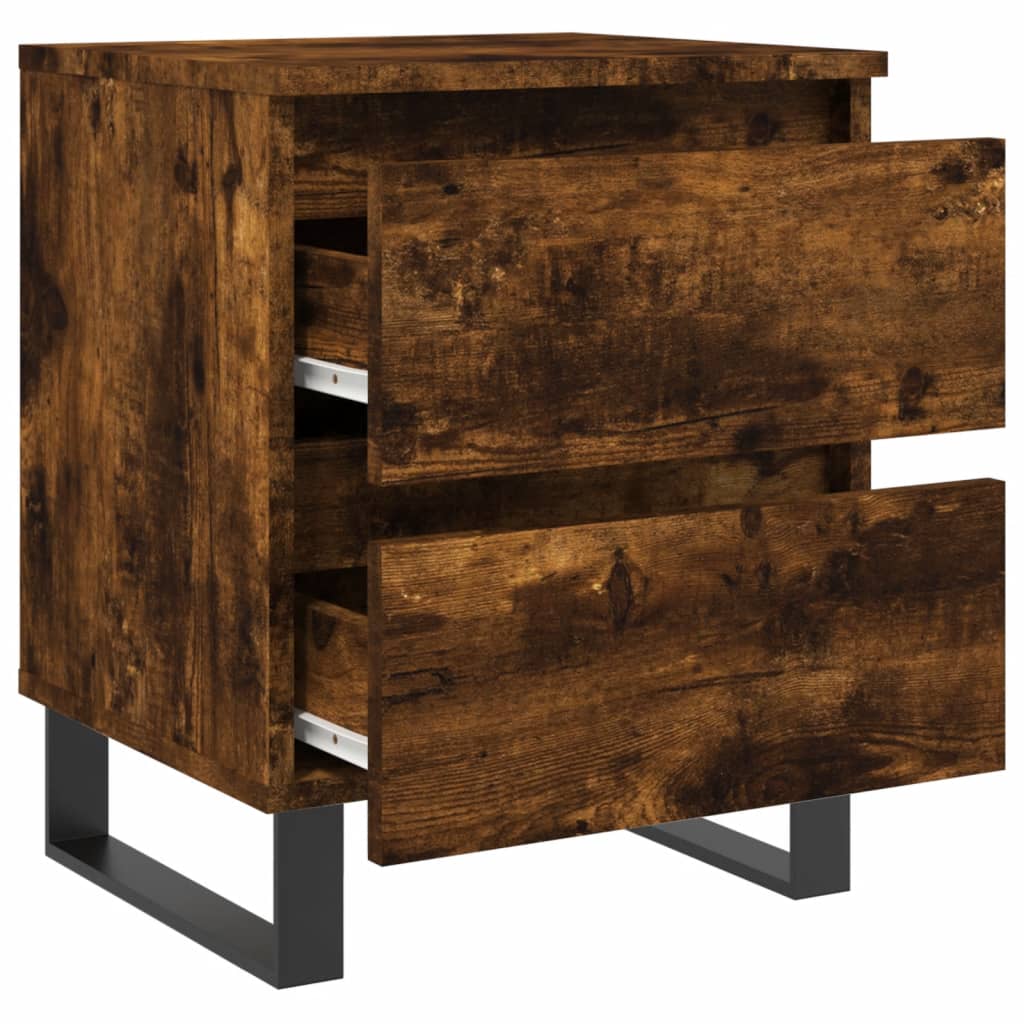 Nightstand Smoked Oak 40x35x50 cm Wood Based Panel