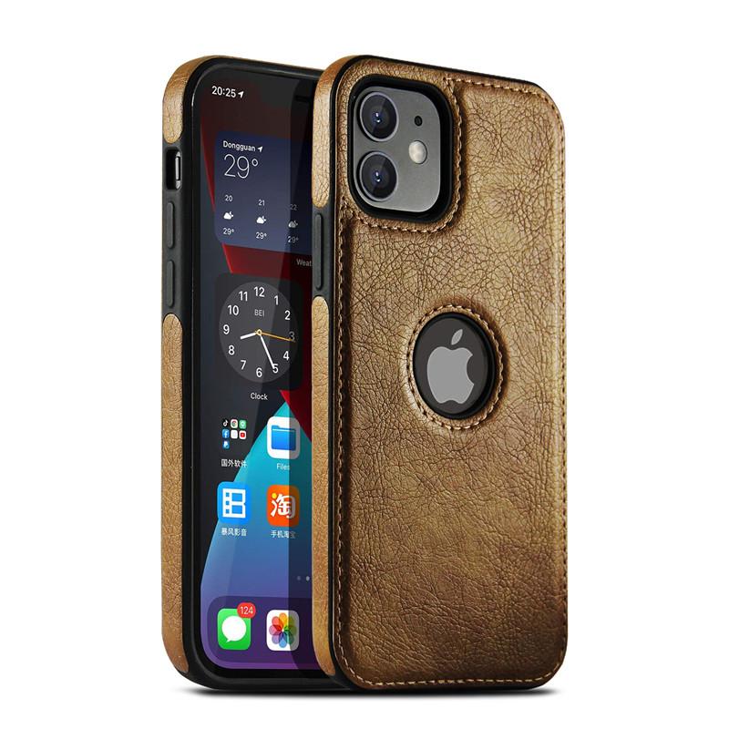 Для IPhone 13 12 11 Pro Max 12 13 Mini XR XS X 8 7 6S Plus SE 2020 тонкий чехол из искусственной кожи с отверстием для логотипа, мягкая силиконовая противоударная задняя крышка