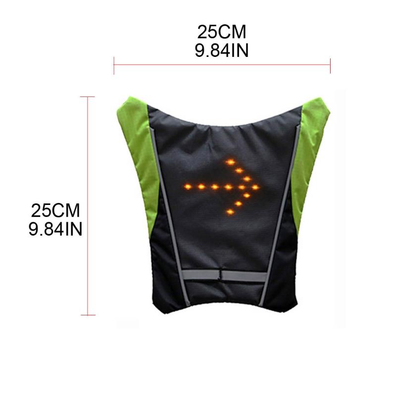 USB Charging Reflective Backpack Vest Turn Signals Indicator for Bicycle Riding