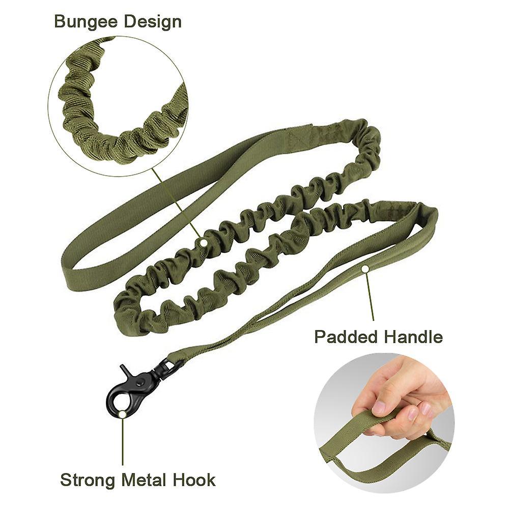 Military Tactical Dog Collar Nylon Elastic Dog Leash Lead For Medium Large Dogs German Shepherd Bulldog Training Dog Accessories