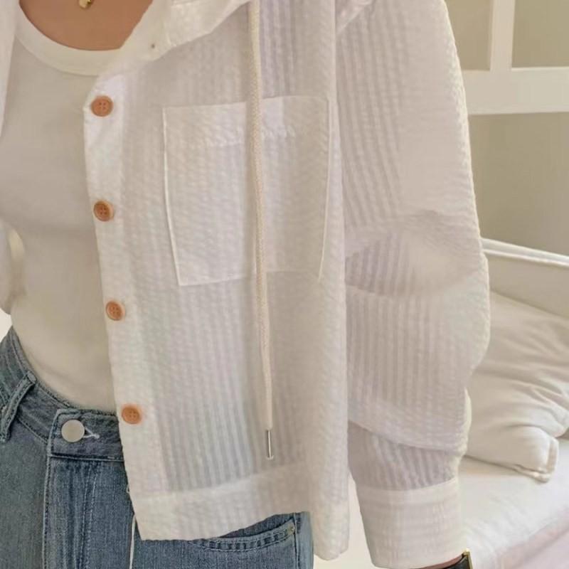 Женская рубашка летняя модная солнцезащитная с длинным рукавом повседневная