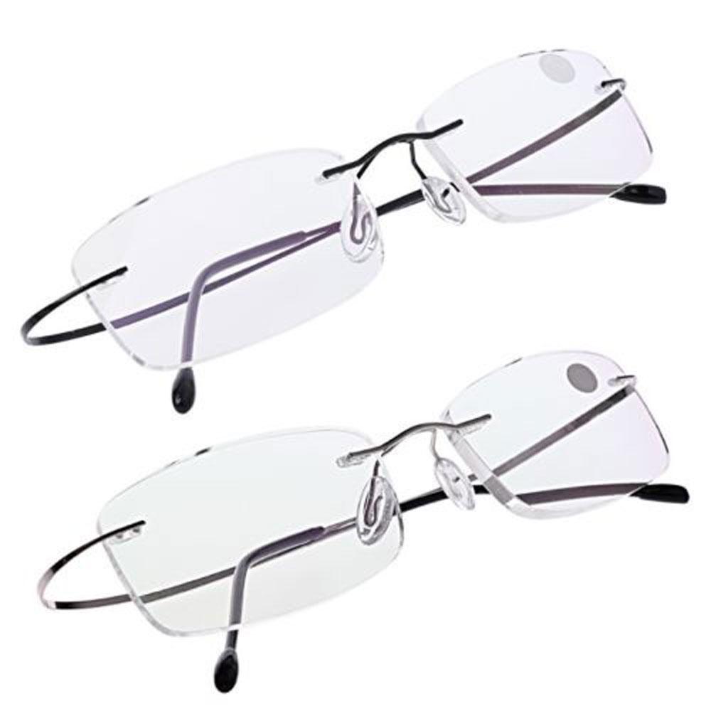 Elder Rectangular Unisex Spectacles Eyeglass Reading Glasses Memory Titanium Rimless