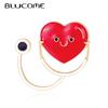 Creative Care Heart-Shaped Stethoscope Brooch Nurse Coat Collar Clip Badge Enamel Corsage Accessories