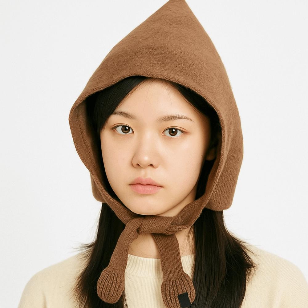 Soft Balaclava Cap Korean Style Knitted Beanies Hats Vintage Scarf Hat Outdoor