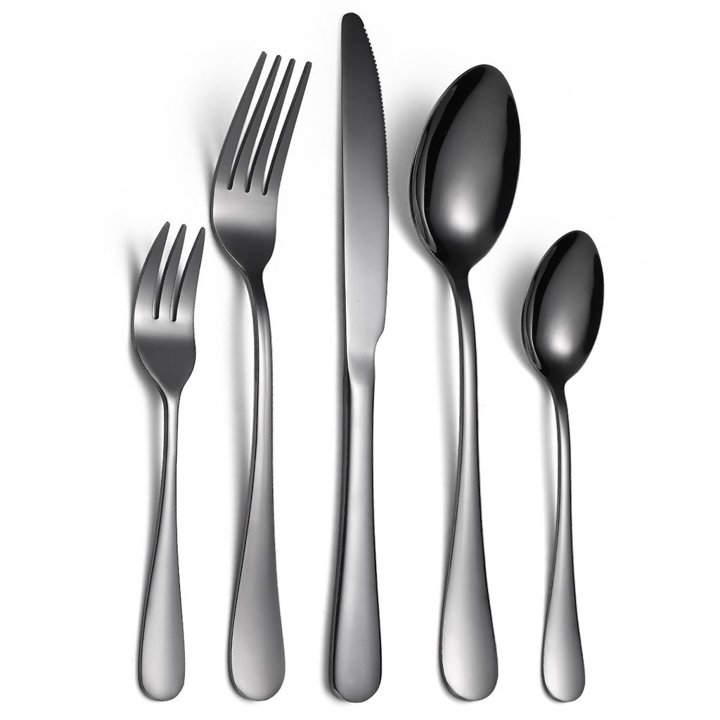 5Pcs Home & Kitchen Dining & Bar Dinnerware Stainless Steel Knife Fork Spoon Set of Cutlery Flatware Sets