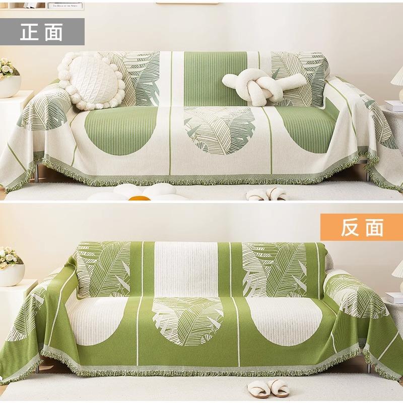 Chenille Sofa Cover Cloth Tassels Universal One Piece Cushion Delicate Skin Friendly Blanket Backrest Can Be Used On Both Sides