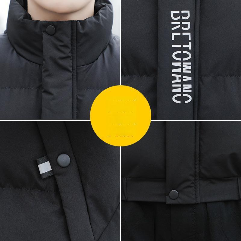 Winter Men's Cotton Jacket New Trendy Korean Style Stand Collar Short Casual Stylish Cotton Coat