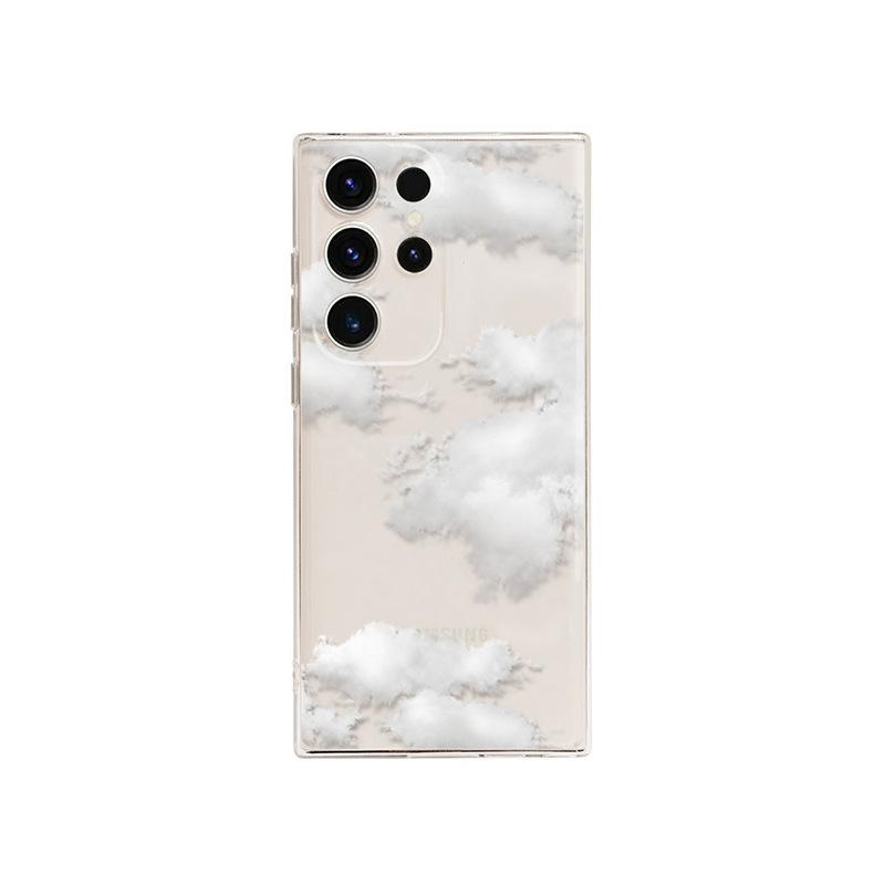 Применимо для Samsung S25ultra Apple iphone17 ins цвет облачный белый облако чехол для мобильного телефона окрашенный защитный чехол