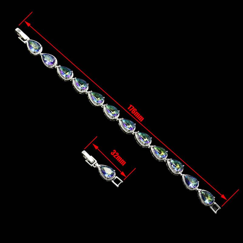 Cellacity Нежный браслет в форме капли воды с драгоценными камнями для женщин, роскошные ювелирные изделия из серебра 925 пробы с топазом, модный подарок для женщин