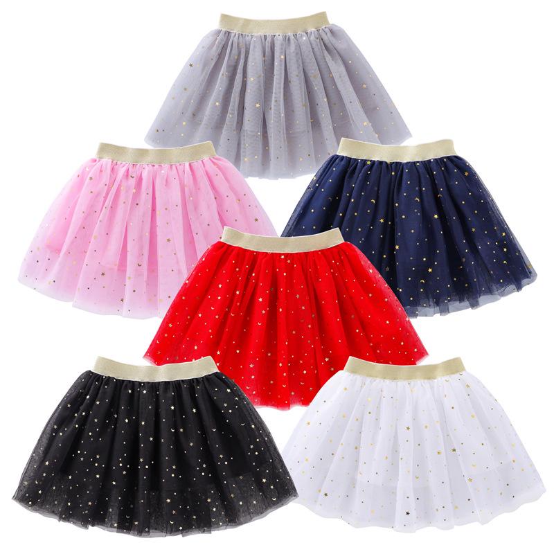 Girls' Star Glitter Sequin Ballet Tutu Skirt - Princess Dance Mini Skirt