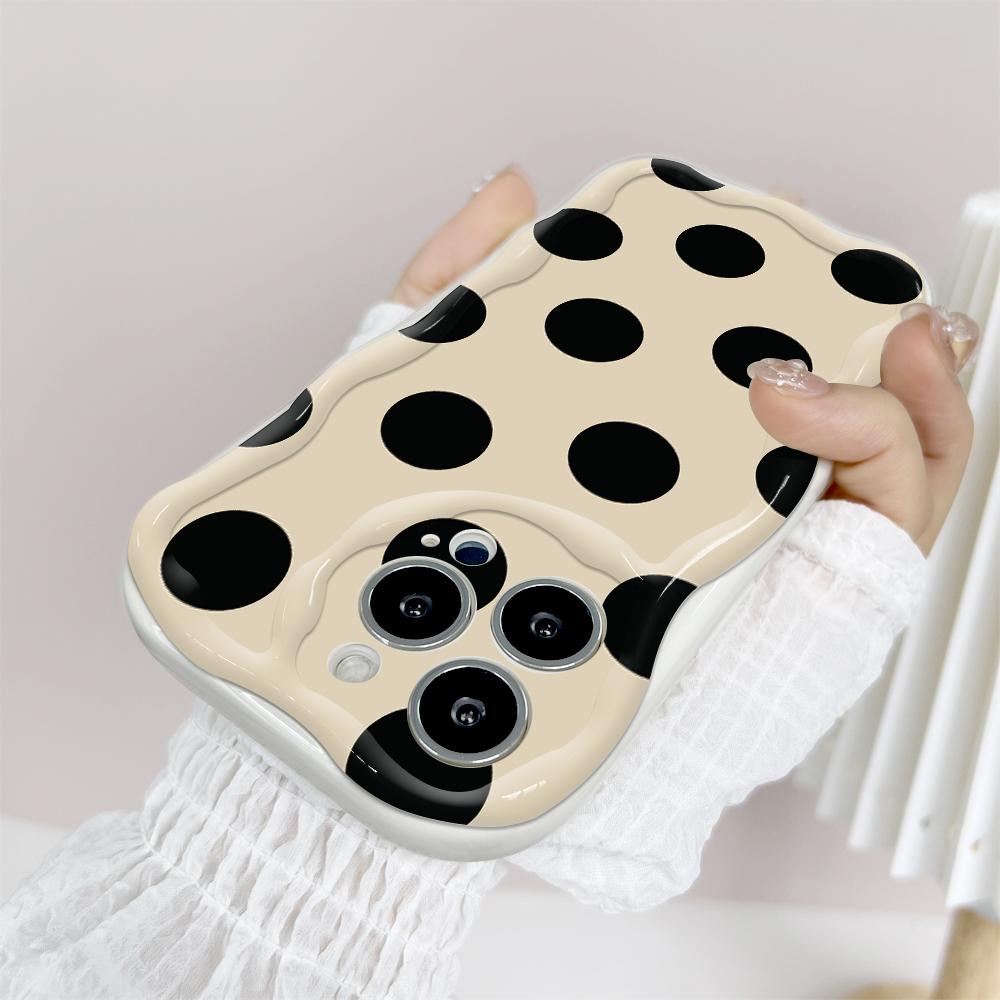 Мультяшный узор, кремовая текстура, мягкий силиконовый чехол с волнистыми краями, чехол для телефона IPhone Samsung Huawei Honor Xiaomi Redmi OPPO Realme Vivo Infinix