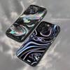 Психоделический голографический чехол для iPhone 17,16,15,14,13,12,11Pro,XS,Max,Plus,Mini Черный Конфетный Матовый Ударопрочный Чехол