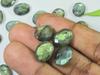25 шт. 10X14MM натуральный лабрадорит с обеих сторон шахматной огранки овальный драгоценный камень россыпью LM-1237