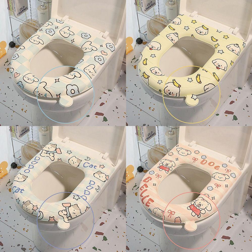 U-образный чехол на сиденье для унитаза, милое кольцо для сиденья, водонепроницаемый коврик для унитаза, моющаяся подушка для крышки унитаза, ванная комната