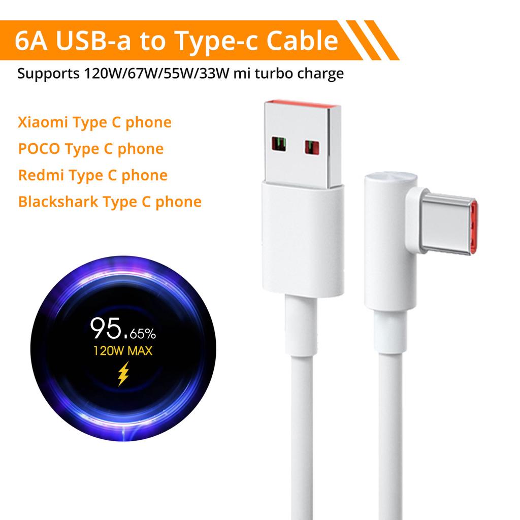 FONKEN Xiaomi 120 Вт 6A USB Type C кабель для быстрой зарядки 90 градусов игровой кабель под локтем для Mi 12 11 Pro Poco F4 Redmi K50 кабель Black Shark