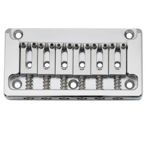 Musiclily Ultra 10.5mm Brass Fixed Hardtail Bridge for 6-String Strat/Telecaster Electric Guitars, Chrome