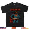 Футболка с графическим принтом в стиле комикса про собаку-супергероя добермана, ретро, модная, из чистого хлопка, с коротким рукавом для мужчин и женщин