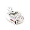 [B9522] - White Gold 'Tandem Heart' Gold Plated Pendant