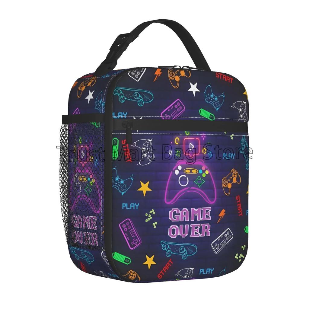 Контроллер для видеоигр, изолированный ланч-бокс, геймпад, водонепроницаемый портативный термосумка для ланча Bento для школы, путешествий, пикника, пляжа