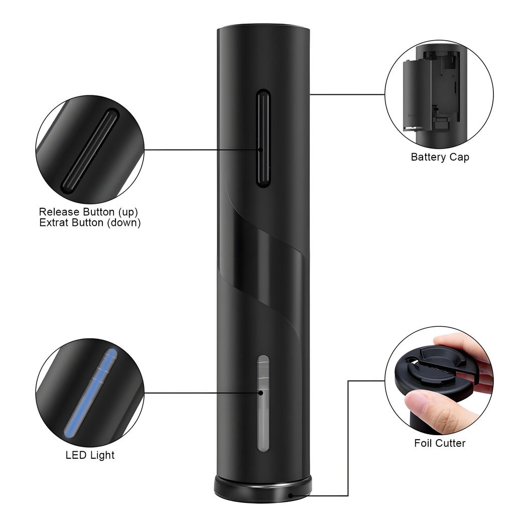 Электрический штопор, Автоматические штопоры Открывалки для винных бутылок с фольговым ножом, Работающие от батареек Открывалки для винных бутылок для вина