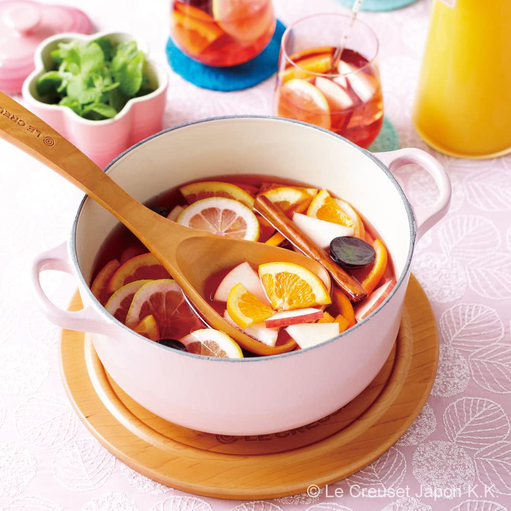 Le Creuset литой металлический эмалированный горшок, двуручный, чугунный, Cocotte Ronde, 20 см, шифоново-розовый, газовая духовка IH, можно мыть в посудомоечной машине