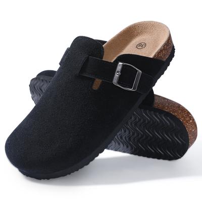 Модная улыбка Летние женские замшевые туфли с перфорацией из мягкой кожи для женщин Классические пробковые нескользящие тапочки Водонепроницаемые мюли Домашние сандалии Женские