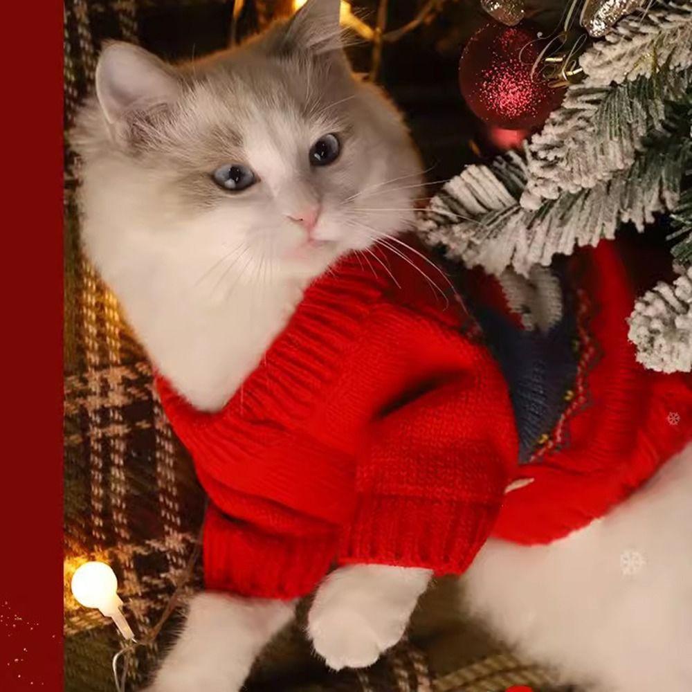 Knitwear Pet Sweater Puppy Pet Turtleneck High Quality Cat Clothes  Christmas Decoration