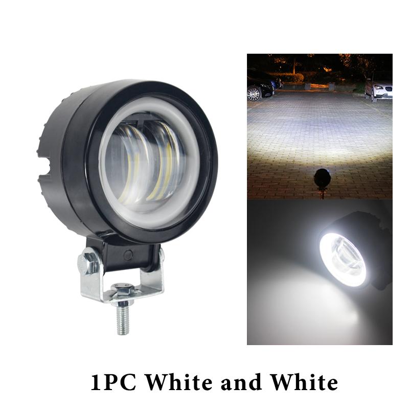 3-дюймовый 20 Вт светодиодный фонарь Angel Eye для мотоцикла, рабочий фонарь, точечный светильник для внедорожника, автомобиля, лодки, грузовика, внедорожника, пикапа, 12 В, 24 В, противотуманная фара для вождения