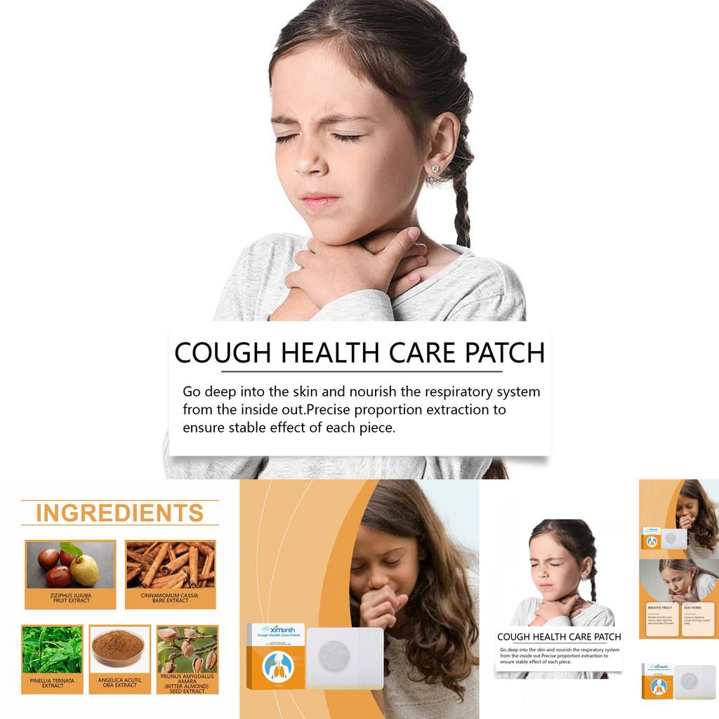 Пластырь от кашля Ximonth, пластырь для здоровья для ухода за телом при кашле и астме, 12 штук