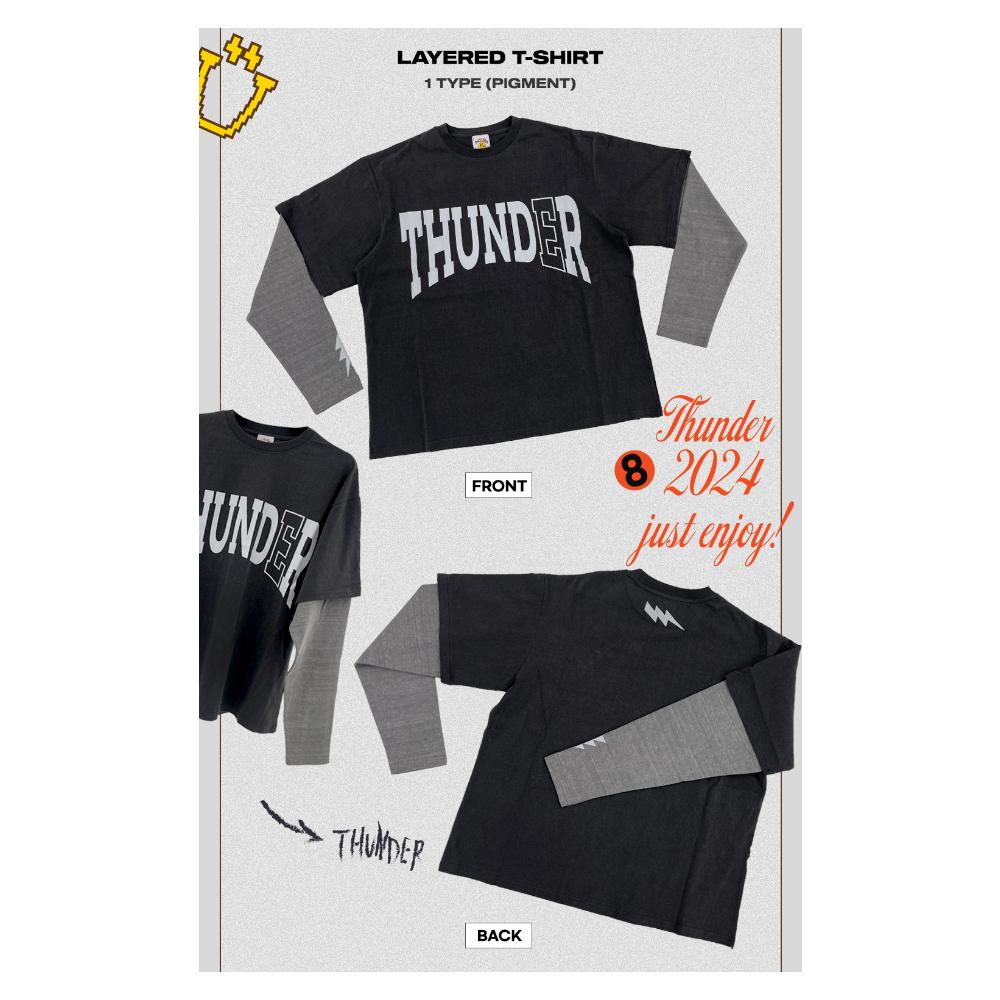Футболка ATEEZ THUNDER POP-UP 2024 года с несколькими слоями