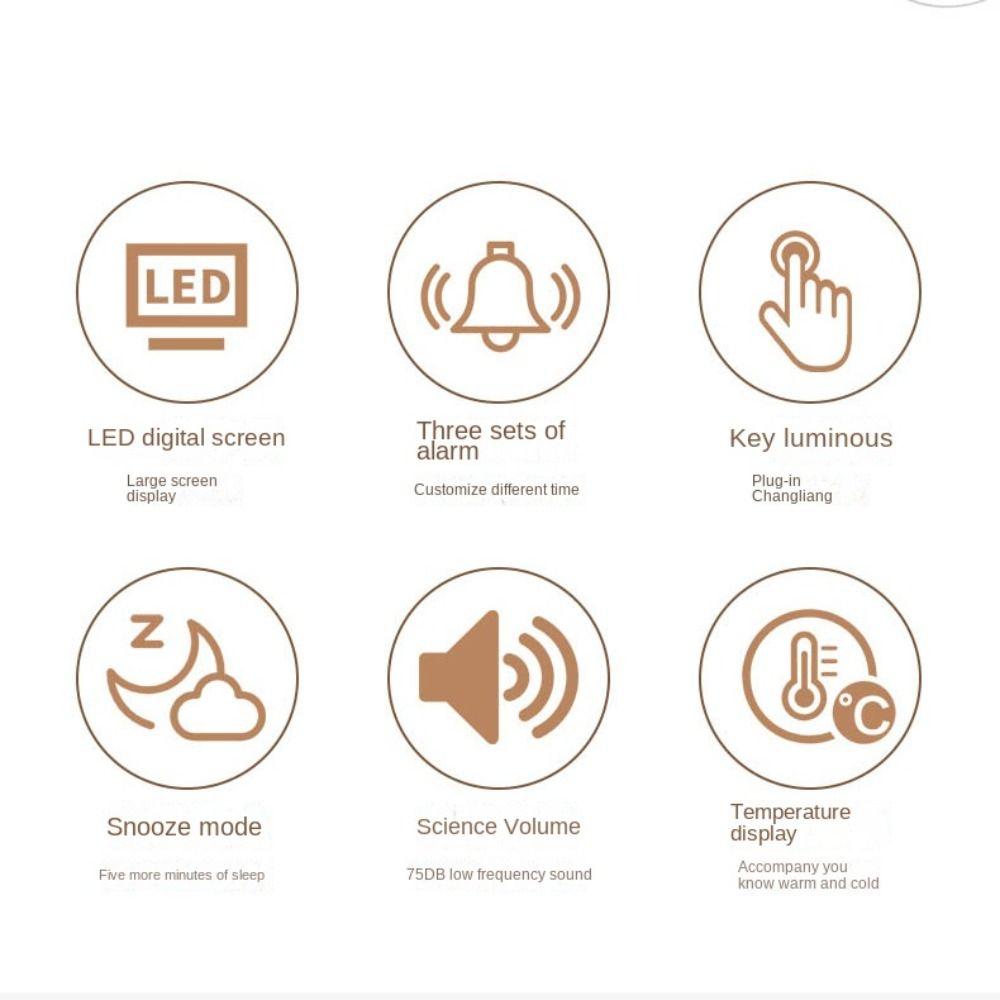 Многофункциональные цифровые светодиодные часы с дисплеем температуры, настольные часы для спальни