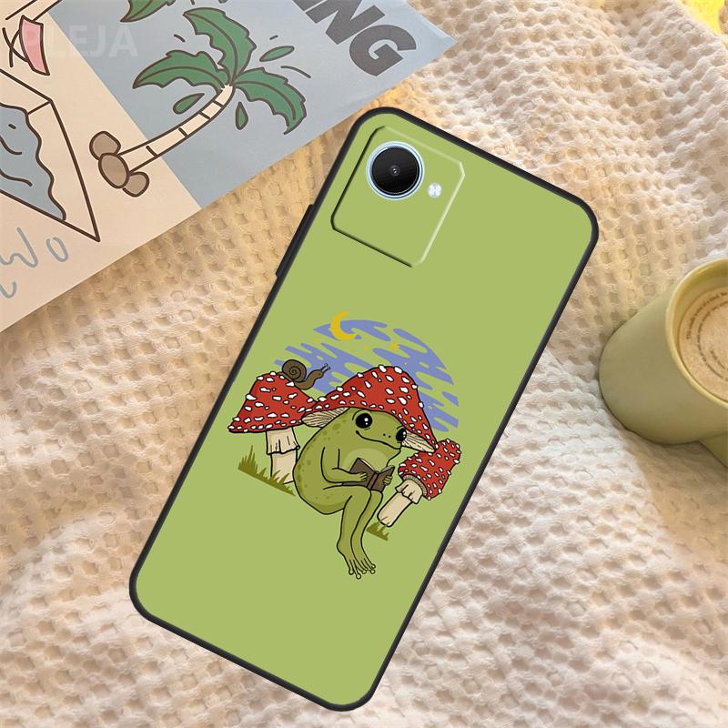 Милый Чехол Лягушка Гриб Для Realme C71 C75 C61 C53 C55 C33 C63 C51 C65 C67 11 12 13 14 Pro Plus GT6 GT7 15 Pro