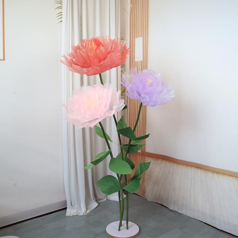 Colorful Peony Flower 3D Fake Flower Fashion Simulated Flower  Shopping Mall Hotel Set