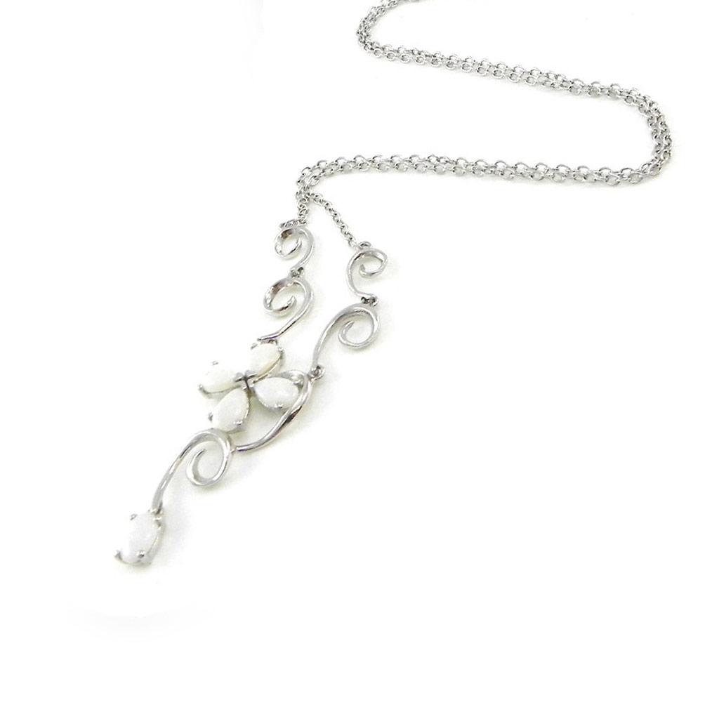 Les Trésors De Lily [I8927] - Серебряное колье «Опаловая богиня» Серебро белое (родиевое покрытие) - 5х3 см