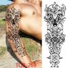 New 1 PC 480*170MM Super Large Compass Wolf Head Eye Fake Lion God Feather  Temporary Tattoo Sleeves For Men Women Tattoo Full Arm Tattoo Sticker