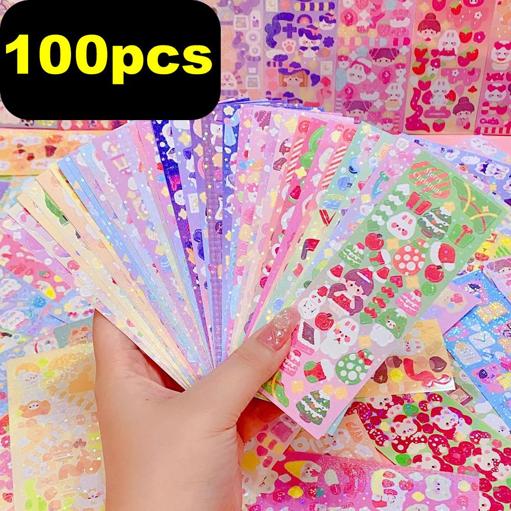 Kawaii Kids Stickers Adorable Stationary Aesthetic Diary Decorative Art Supplies Scrapbook Stickers Korean Paper Desk