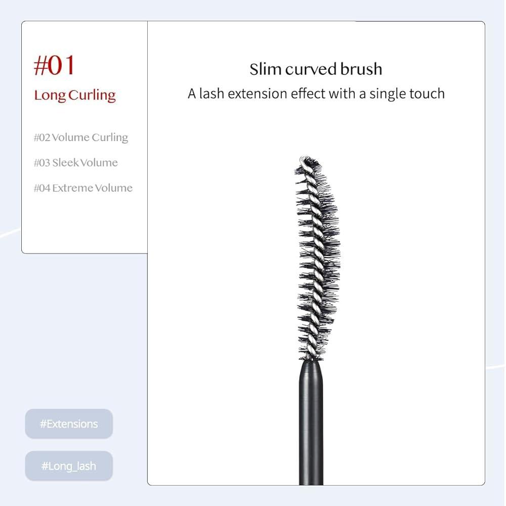 CLIO Kill Lash Superproof Mascara 001 Long Curling (2pcs), Korean