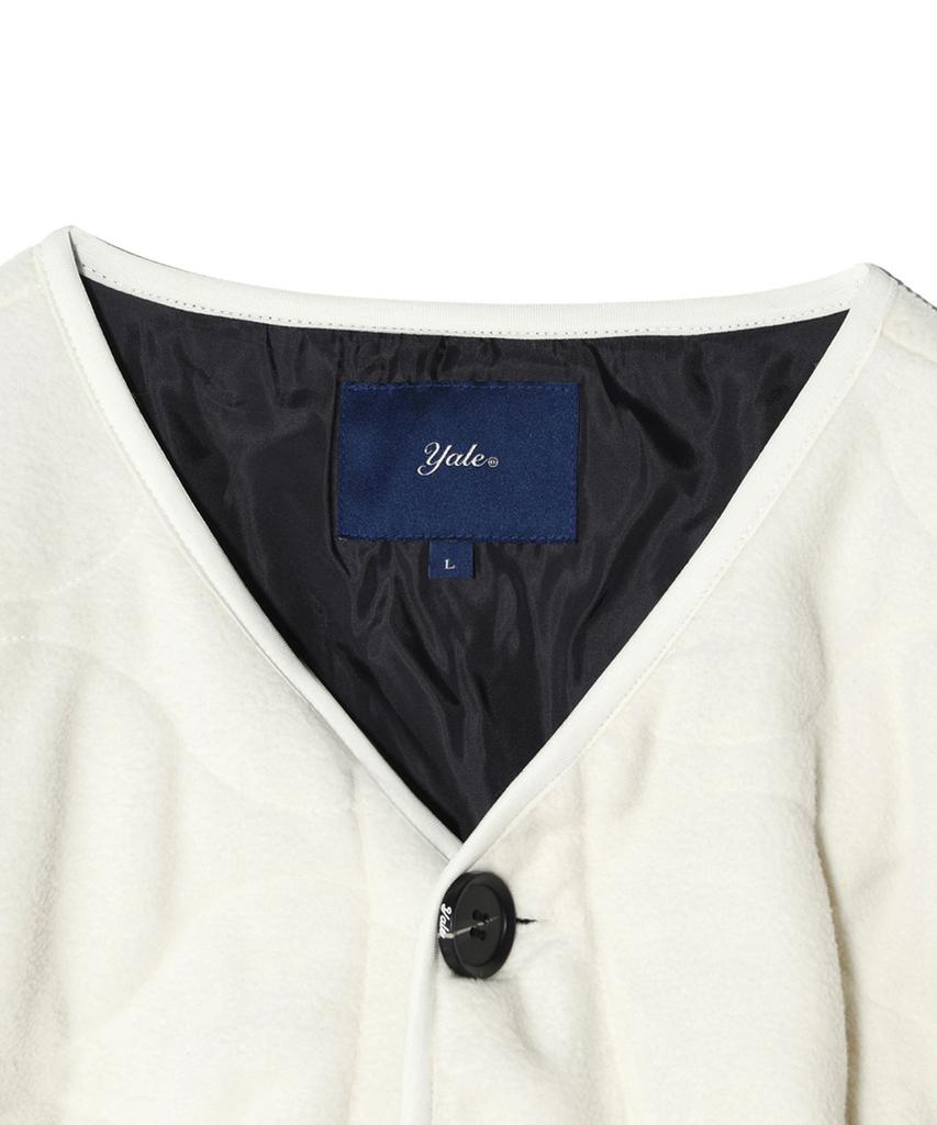 Стеганая флисовая куртка Yale Embroidery Dan без воротника_Слоновая кость
