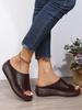 Women's Summer Outdoor Peep-Toe Wedge Slippers - Thick-Soled European and American Fashion
