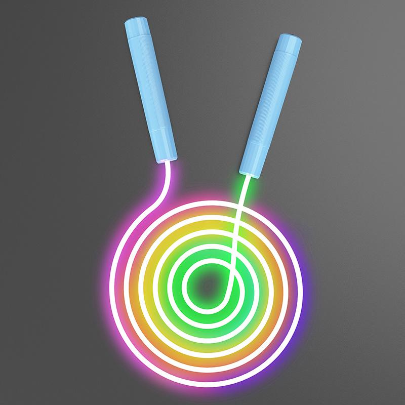 Светящаяся скакалка для детей, регулируемая по росту, светодиодная, для ночных прыжков, детская, взрослая, легкая, для тренировок, спортивный фитнес-инвентарь