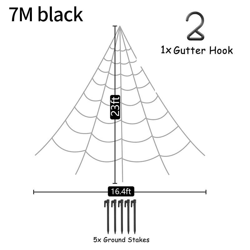 Halloween Decorations Triangle Spider Web 5/7m Large Plush Simulation Spider Web Haunted Home Outdoor Yard Decoration Props