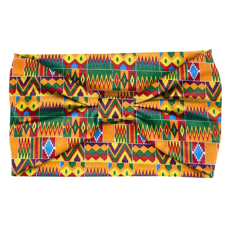 Модная хлопковая эластичная повязка на голову с африканским узором и принтом в виде крученой резинки для волос, широкие повязки для волос, бандана, тюрбан, повязка на голову