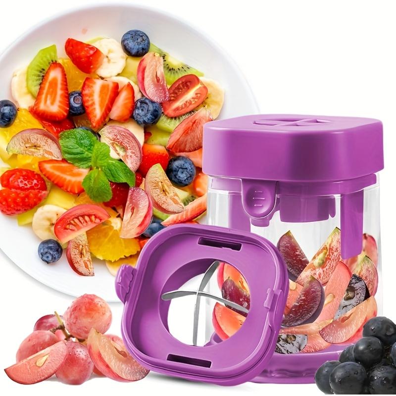 Маленький резак для фруктов, Резак из нержавеющей стали для клубники, винограда, помидоров черри, Съемный резак для еды размером на один укус