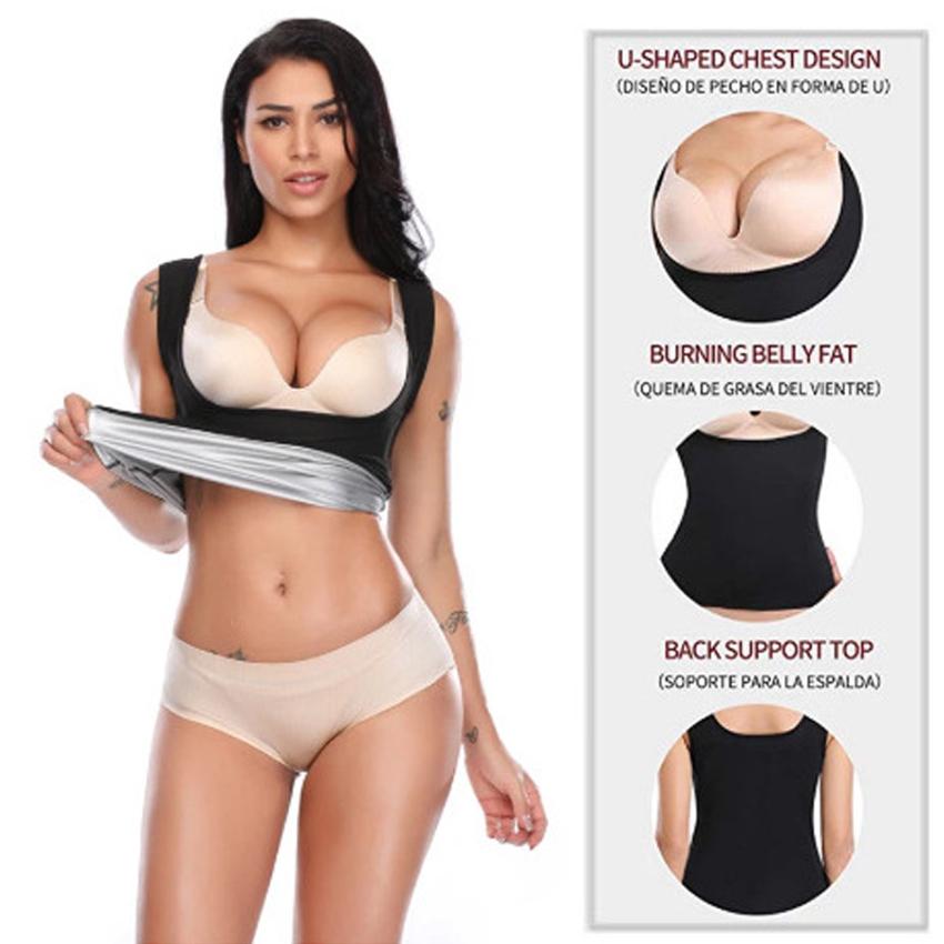 Женский спортивный топ с серебряным покрытием Терморубашка Пот Сауна Майки Формирователи тела Тренажер для талии Жилет для похудения Фитнес Корректирующее белье Моделирующий пояс