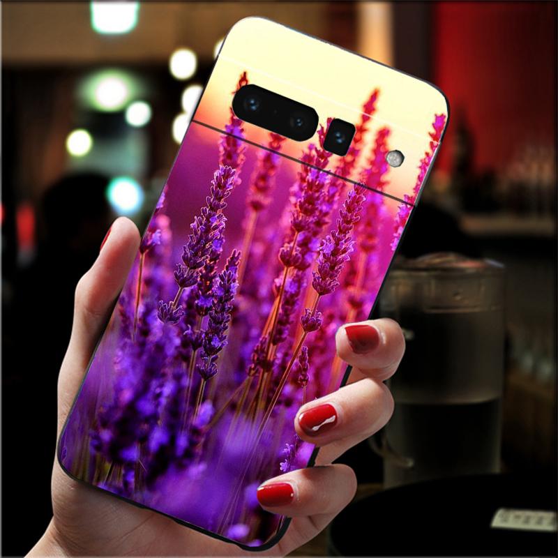 Lavender Purple Flower Phone Case For Google Pixel 8 7 Pro 7A 7 6A 6 Pro Pixel 8A 4A 3A 4 XL Pixel 5 6 4 3 3A XL