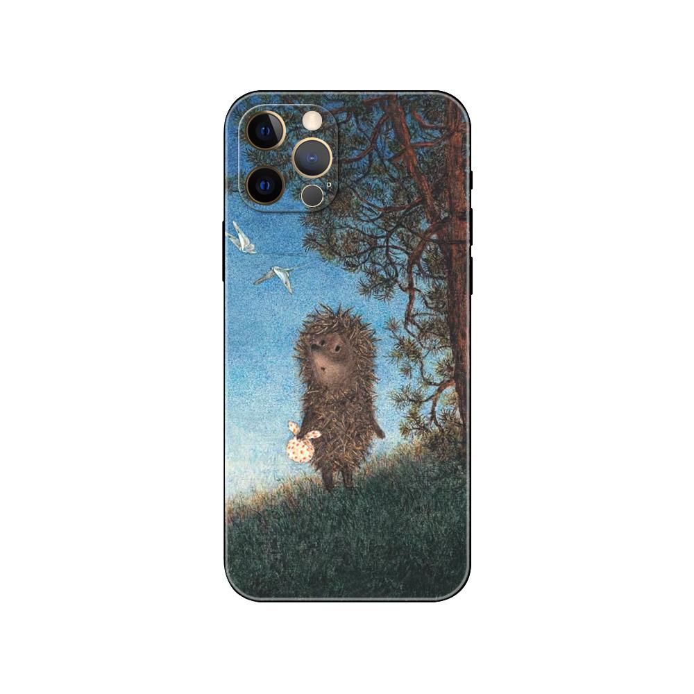 Hedgehog In the Fog Phone Case for Iphone 5 5s 2020se 6 6s 7 8 Plus X 10 XR XS 11 12 13 Mini Pro MAX Black Tpu Back Cover