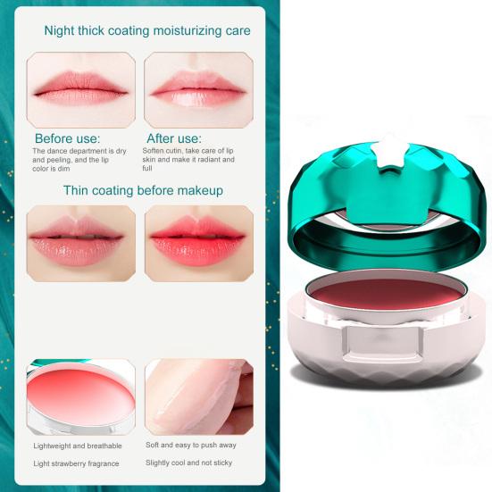 12g Lip Balm Fast Absorption Non-sticky Lip Care Natural Ingredients Lip Moisturizer with Mirror for Girl