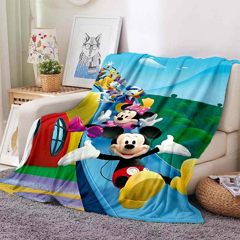 6 Sizes Warm Soft Disney Mickey Goofy Custom Blanket Fluffy Children and Adults  Sofa Plush Bedspread Throw Blanket for Sofa Bed