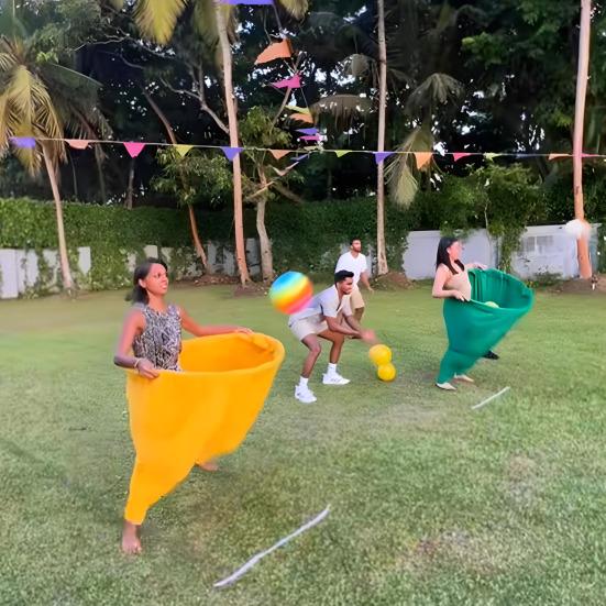 Набор для игры во дворе «Бабушкины трусы» для взрослых. Большие бабушкины трусы с прыгающим мячом и конусом-маркером. Набор для игры в метание на открытом поле для командной эстафеты, семейного воссоединения.